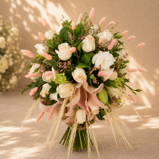 Bouquet Novia Lirios Rosados y Rosas