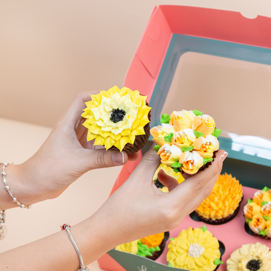 CUPCAKES FLORES AMARILLAS