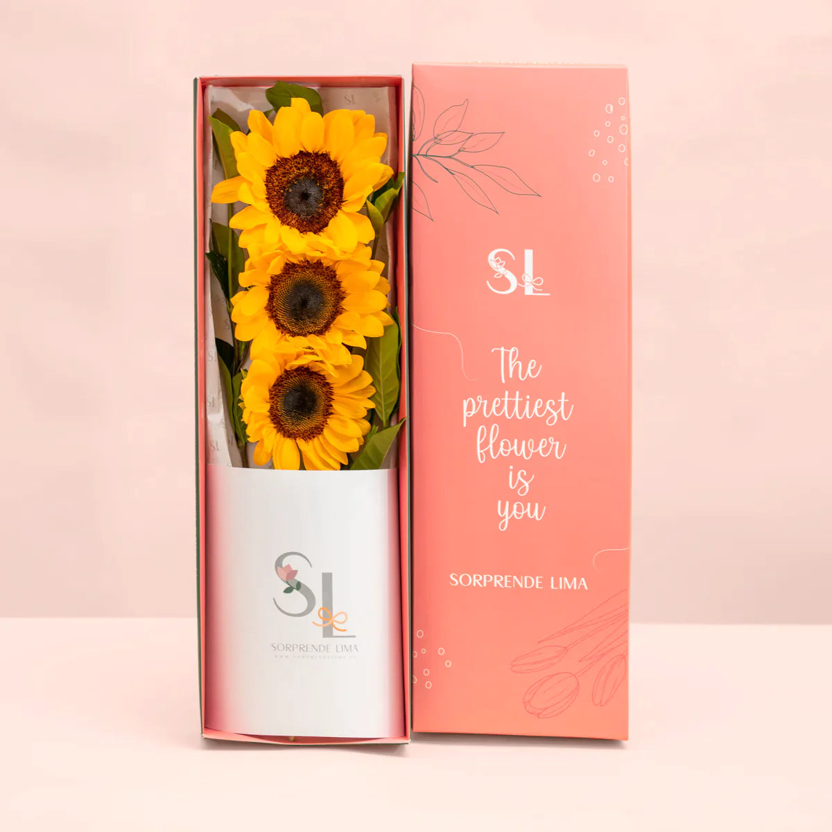 CAJA 3 GIRASOLES AMARILLOS