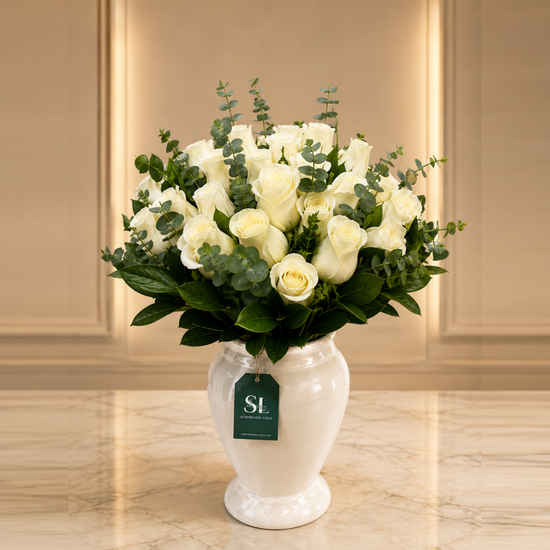 FLORERO BLANCO ELEGANTE