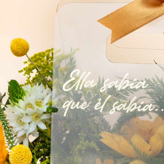 CANASTA DE CRISTAL FLORES AMARILLAS