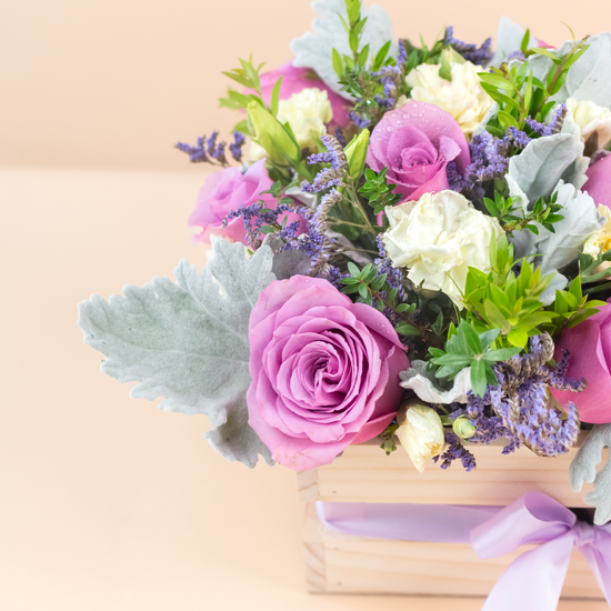 MINI BOX DULCES FLORES MORADAS