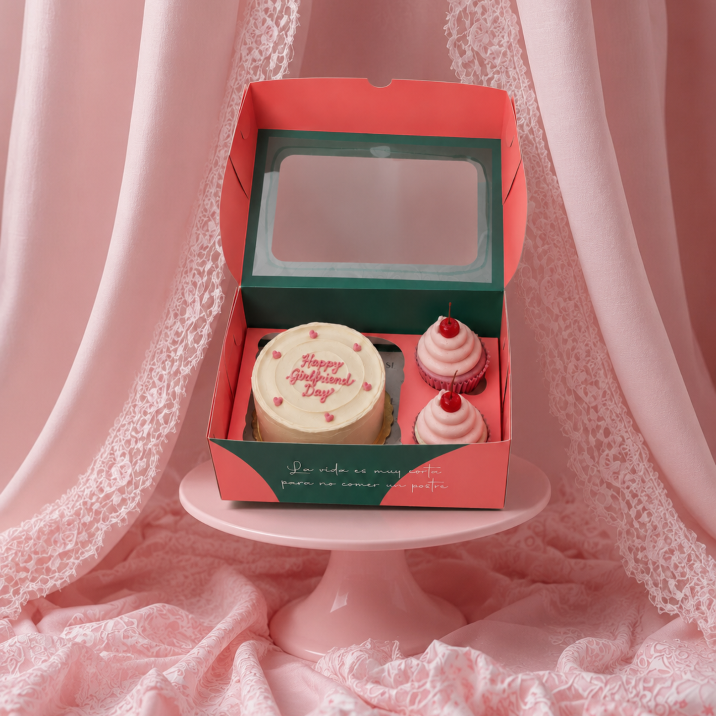 TORTA BENTO Y CUPCAKES HAPPY GIRLFRIEND