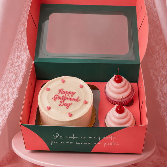 TORTA BENTO Y CUPCAKES HAPPY GIRLFRIEND