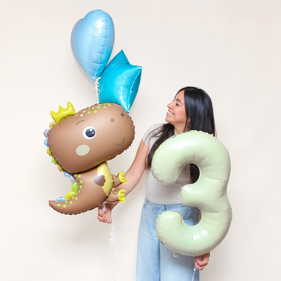 PACK GLOBOS DINOSAURIO CUMPLEAÑERO