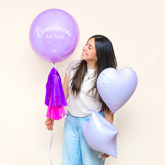 PACK GLOBOS LILA PASTEL