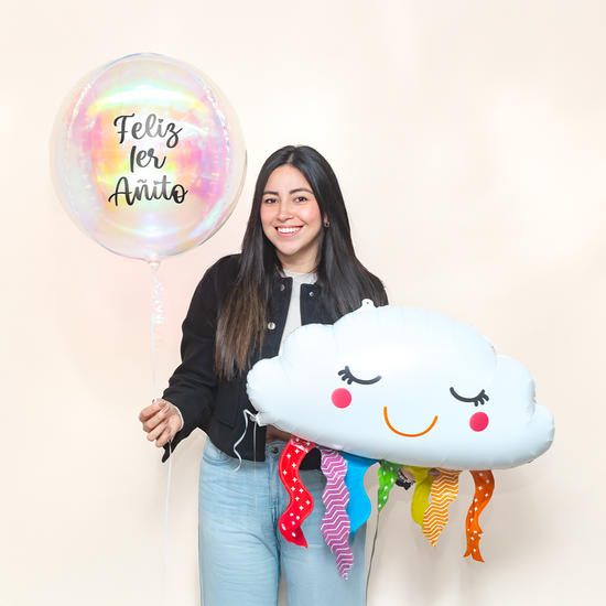 PACK GLOBOS NUBE ARCOÍRIS