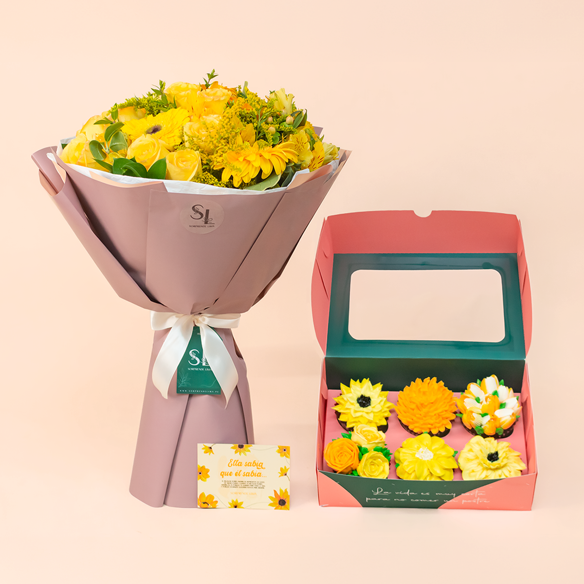 PACK AMOR Y FLORES AMARILLAS