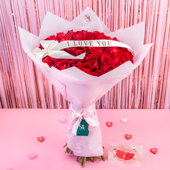 RAMO BUCHON 50 ROSAS "I LOVE YOU"