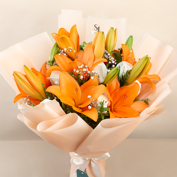 RAMO LIRIOS NARANJAS