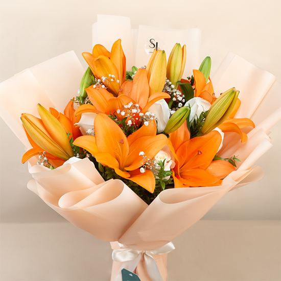 RAMO LIRIOS NARANJAS