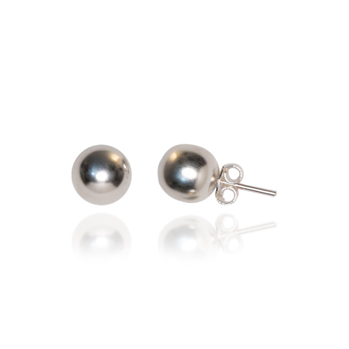 ARETES PERLAS PLATEADAS LARGE