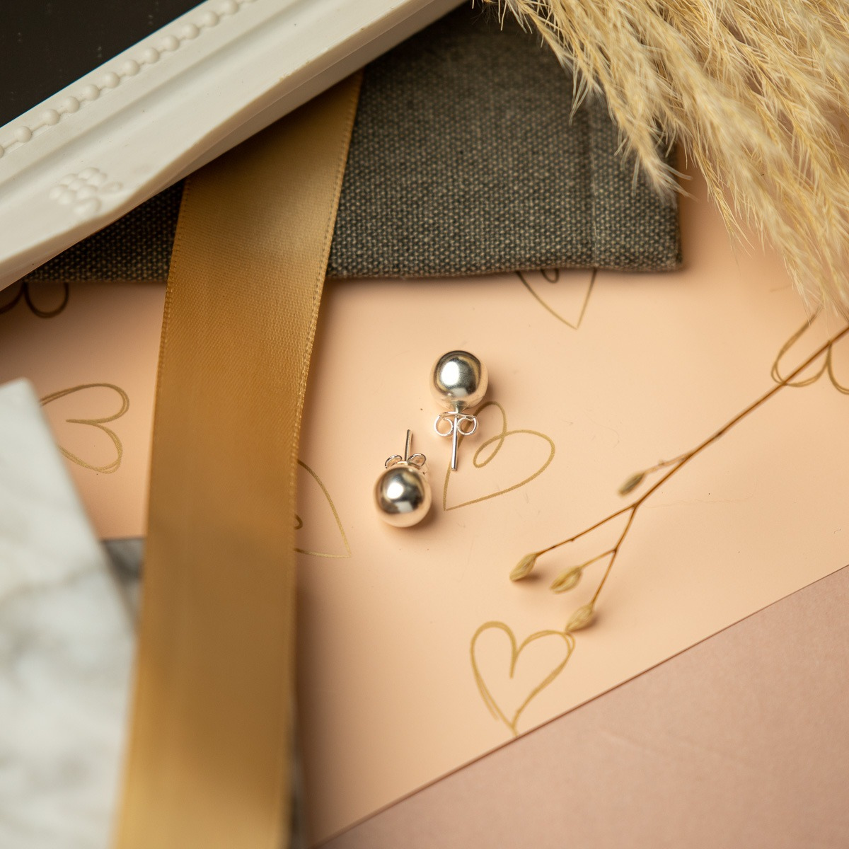 ARETES PERLAS PLATEADAS LARGE