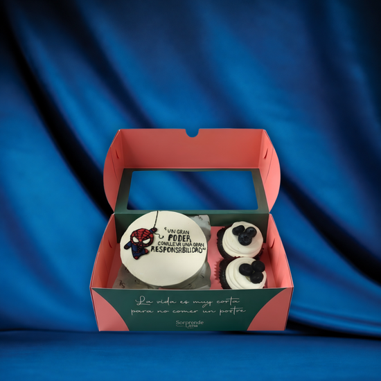 TORTA BENTO Y CUPCAKES SPIDER-MAN