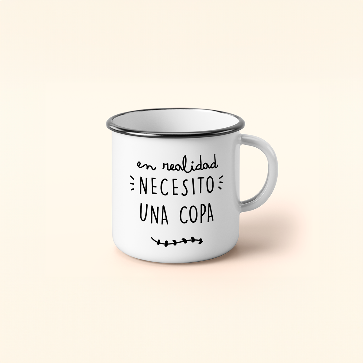 Taza Metalica En Realidad Necesito Una Copa