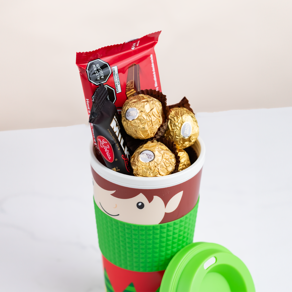 VASO DE NAVIDAD CON DULCES