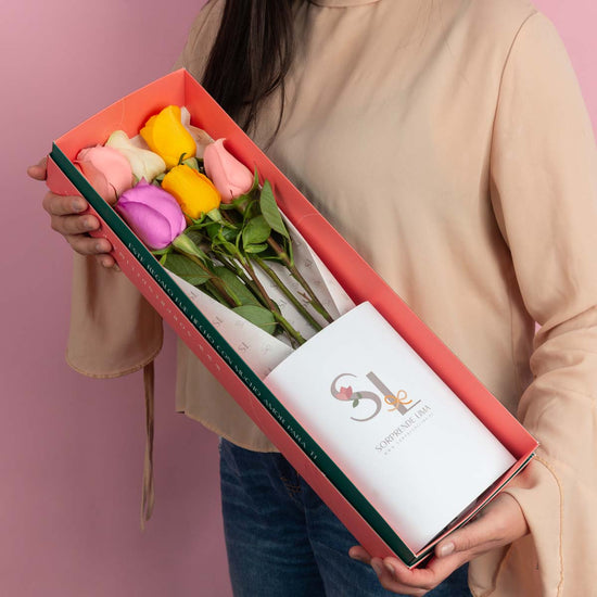 CAJA 6 ROSAS COLORFULL
