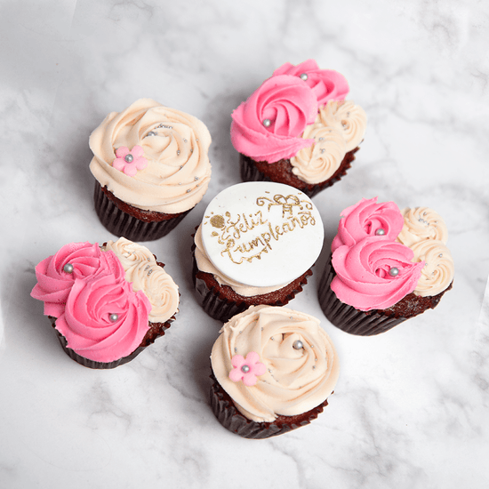 Cupcakes Cumpleaños Rosa