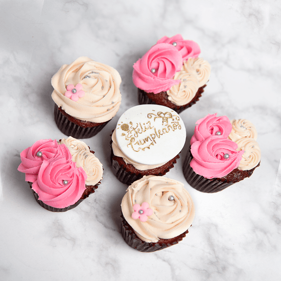 Cupcakes Cumpleaños Rosa