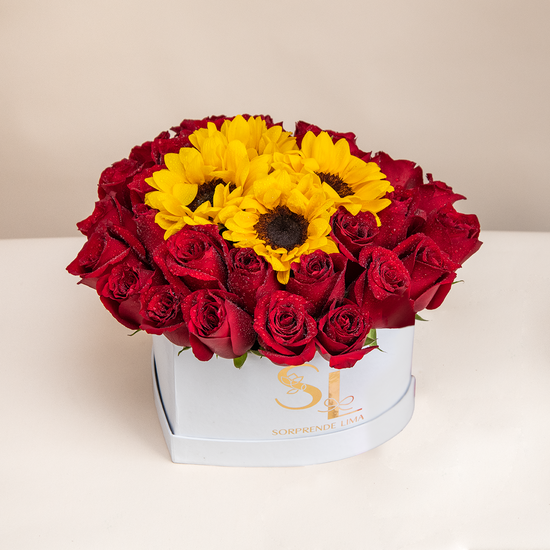 HEARTBOX ROSAS & GIRASOLES