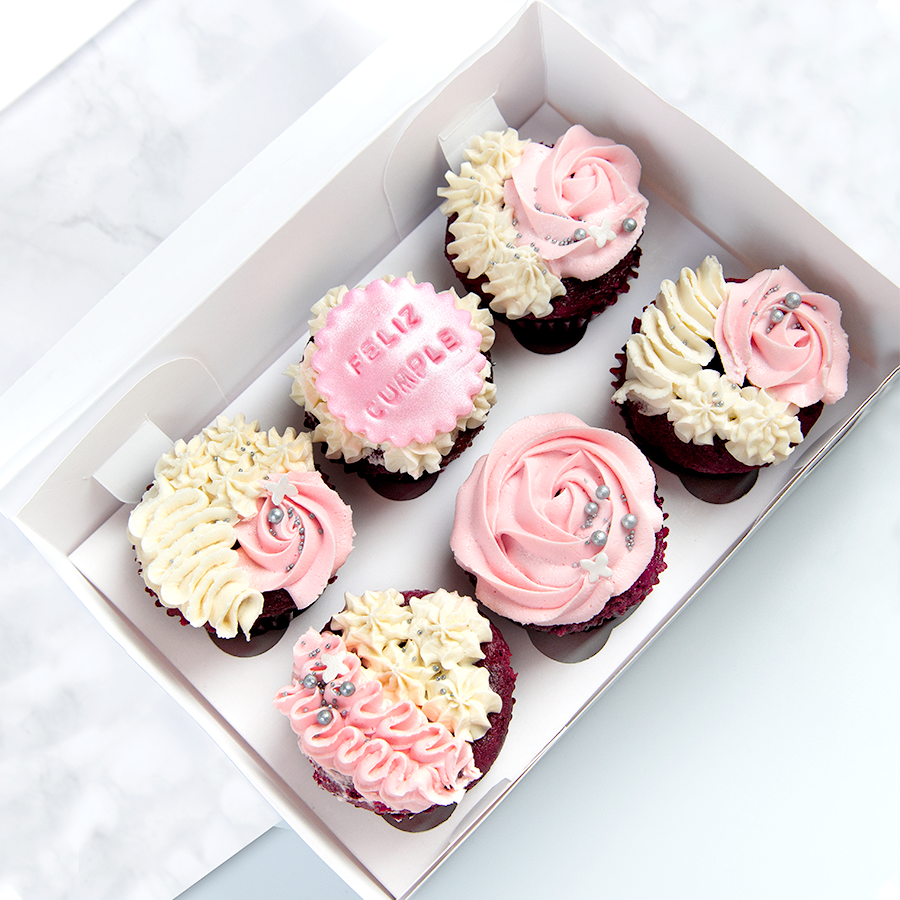 Cupcakes Cumpleaños Rosado
