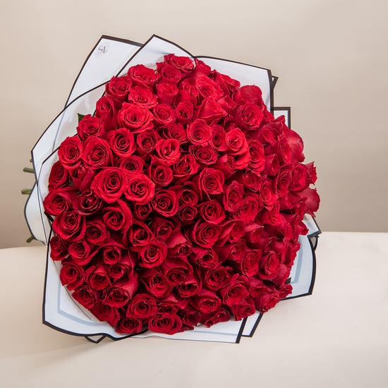 Ramo de 100 rosas rojas premium – SORPRENDE LIMA